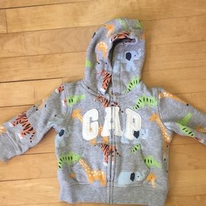 Animal Print Gap Logo Hoodie - 6-12 mo
